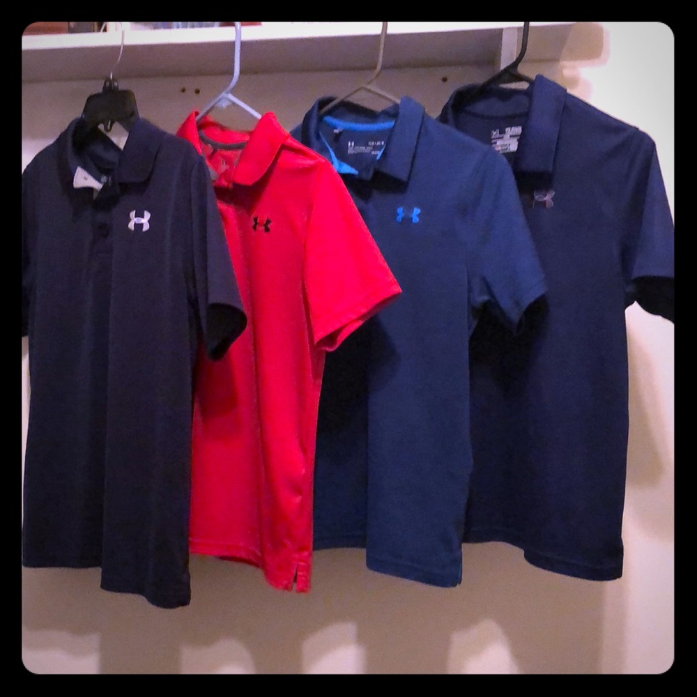 SOLD!!!! Lot of 4 Youth UA polo shirts